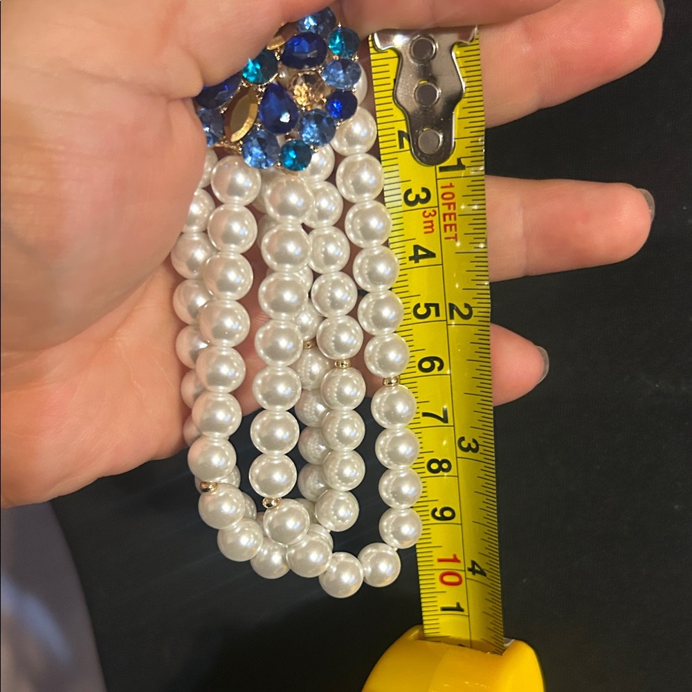 Monet Pearl and Sapphire Bracelet - Picture 7 of 8